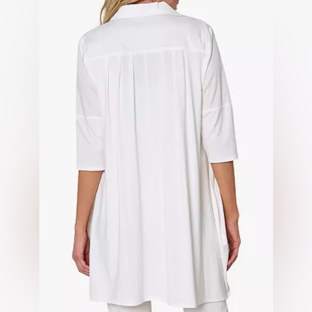 Stella Caraski Women's 3/4 Sleeve Poplin Jersey Shirt Tunic Size Small - Picture 9 of 9